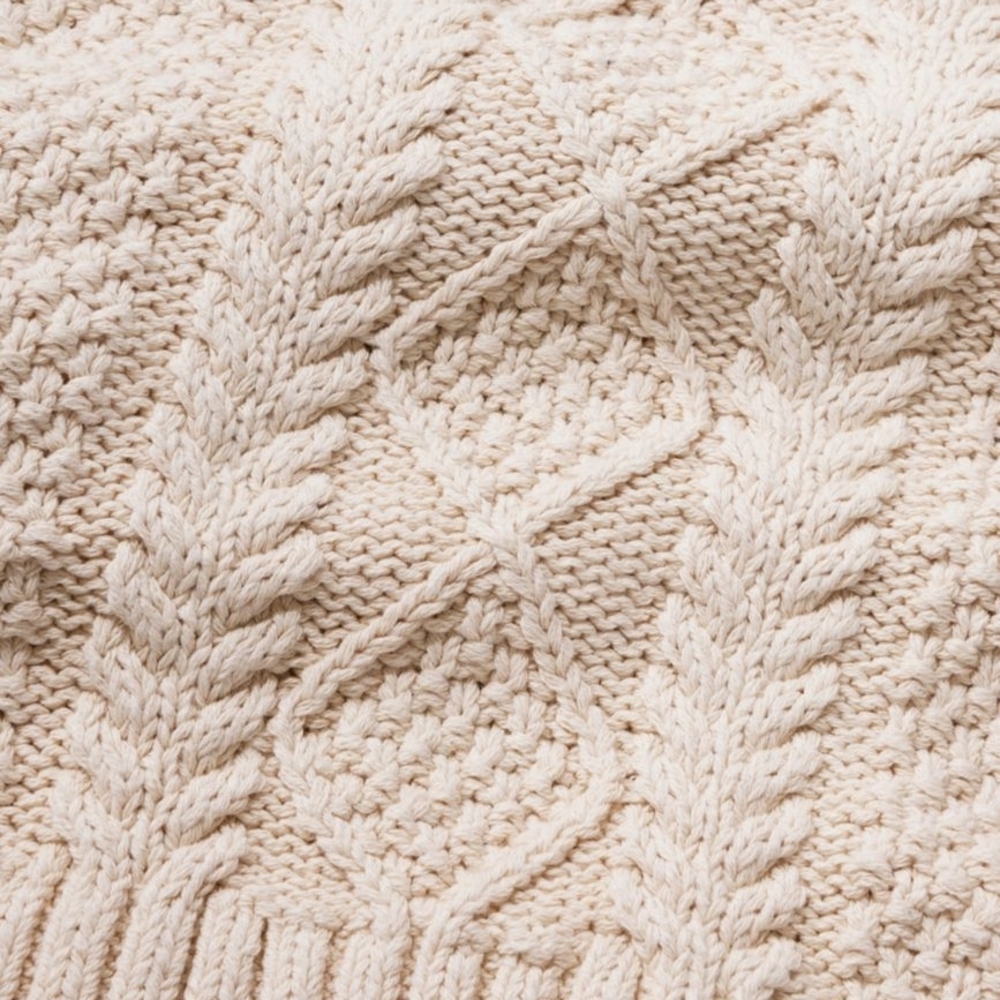 L.L. Bean Women's Beige Cable Knit Sweater - Picture 4 of 5